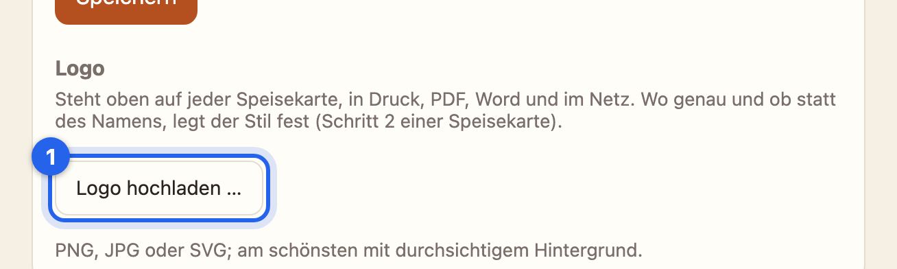 Unter Konto der Bereich Logo mit dem Knopf Logo hochladen
