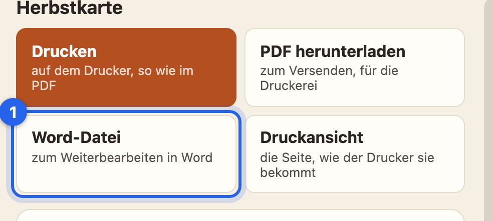 Der Knopf Word-Datei in Schritt 3
